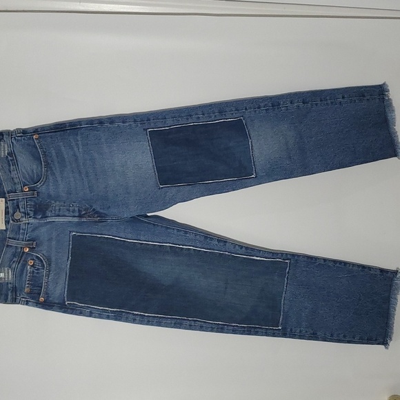 Levi's Wedgie Straight Denim Jeans 27W Patchwork - Picture 1 of 9
